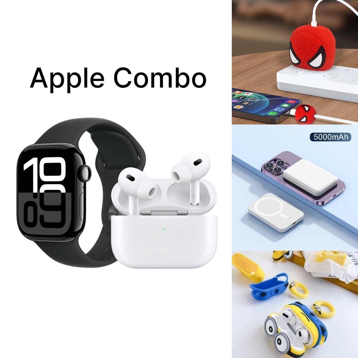 I Smart Apple Combo - S10 Smartwatch & Airpods Pro Anc , Power bank, Airpods case, Charger Adaptor Case