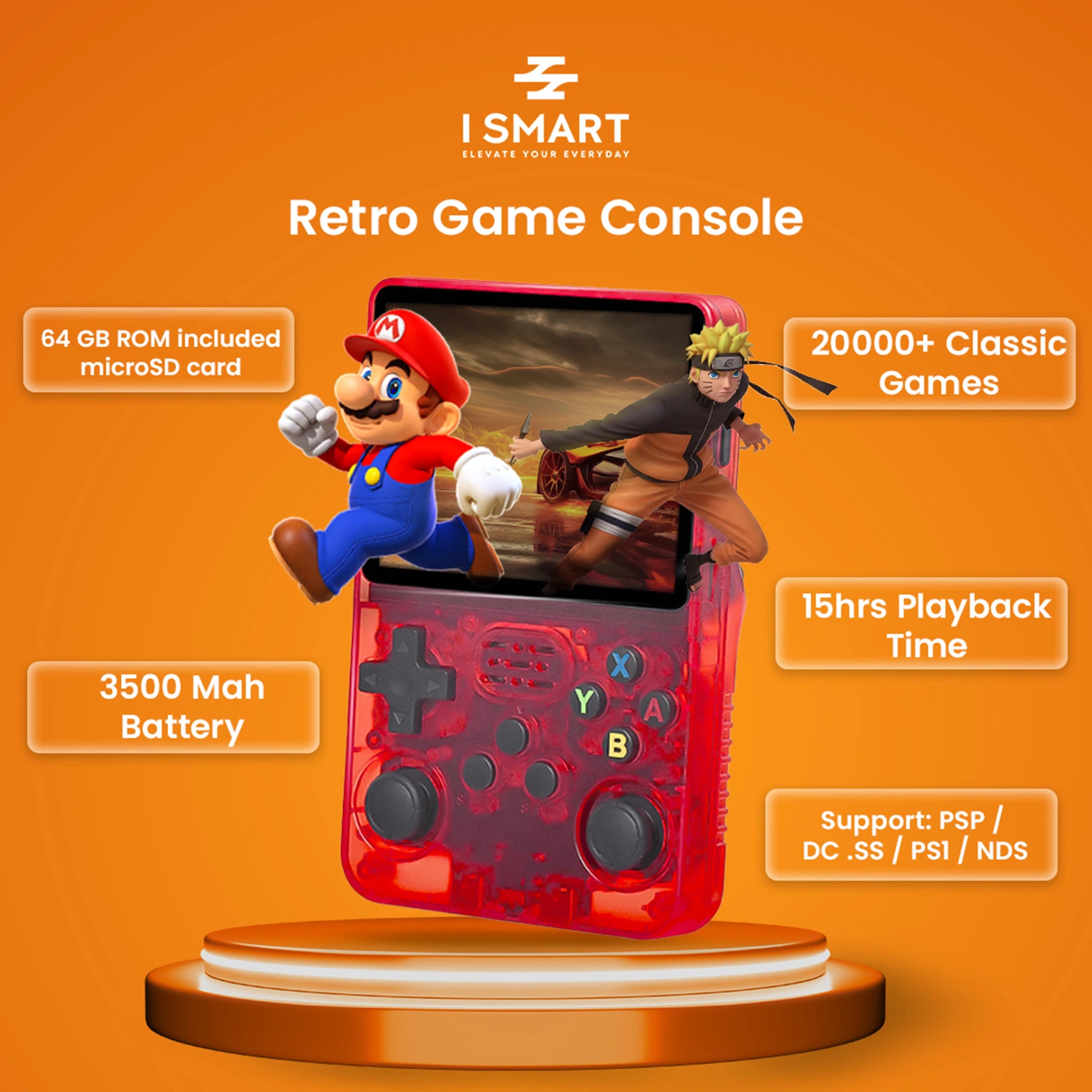 I Smart Retro Game Console- 20,000+ Classic Games and Handled 3.5"HD Screen