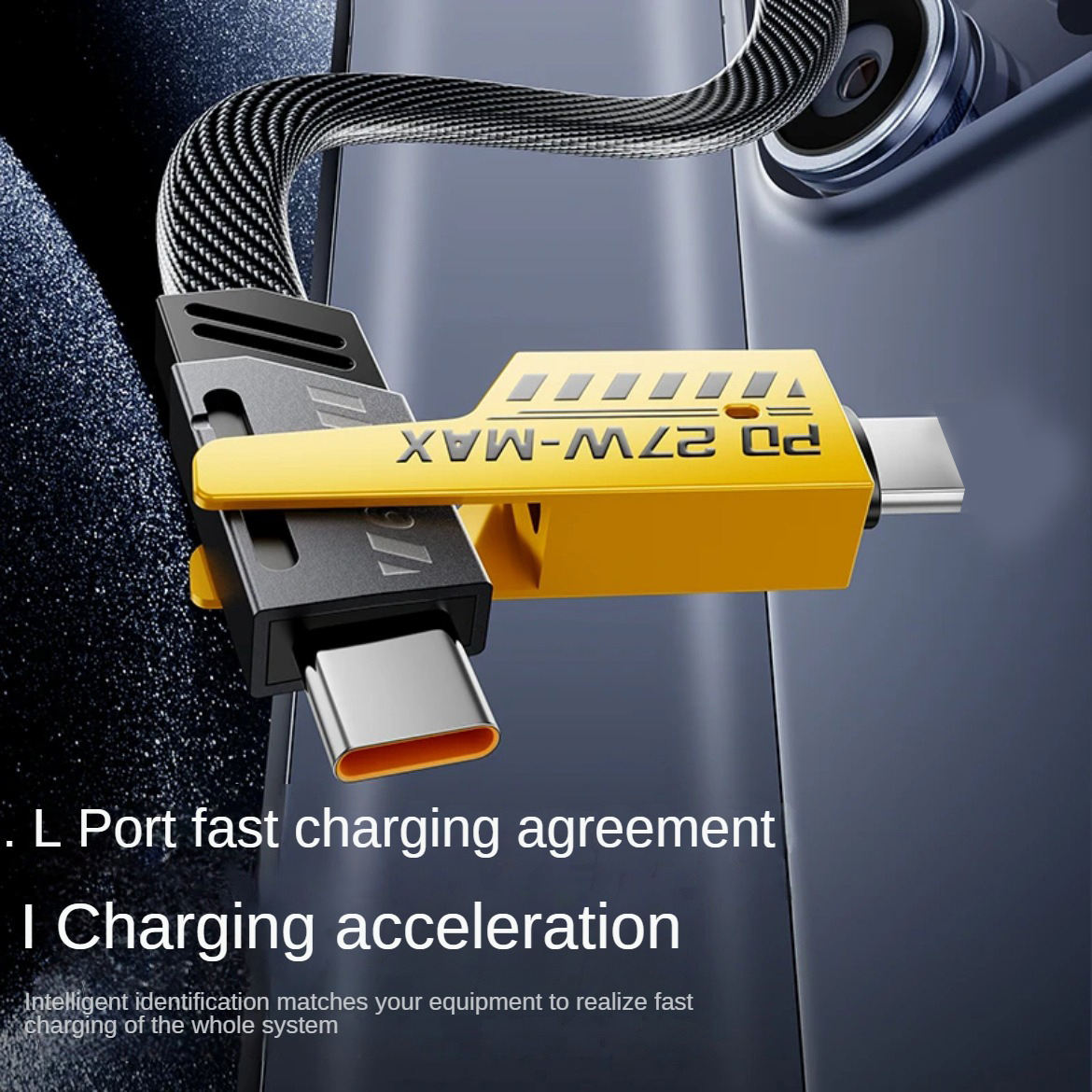 Fast Chat Cable I Smart 4 in 1 Braided Fast Charging Cable