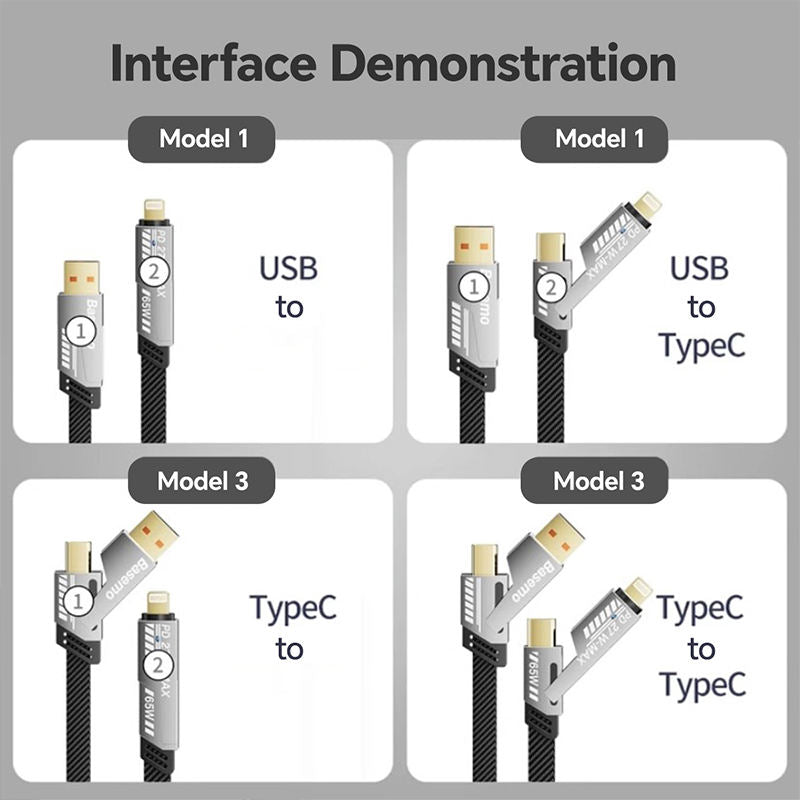 I Smart 4 in 1 Braided Fast Charging Cable