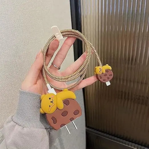 Brown Biscuit Bear Charger Case Cover & Cable Protector
