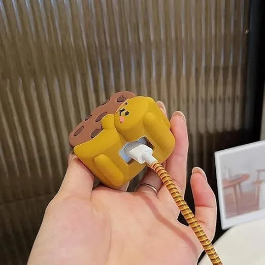 Brown Biscuit Bear Charger Case Cover & Cable Protector